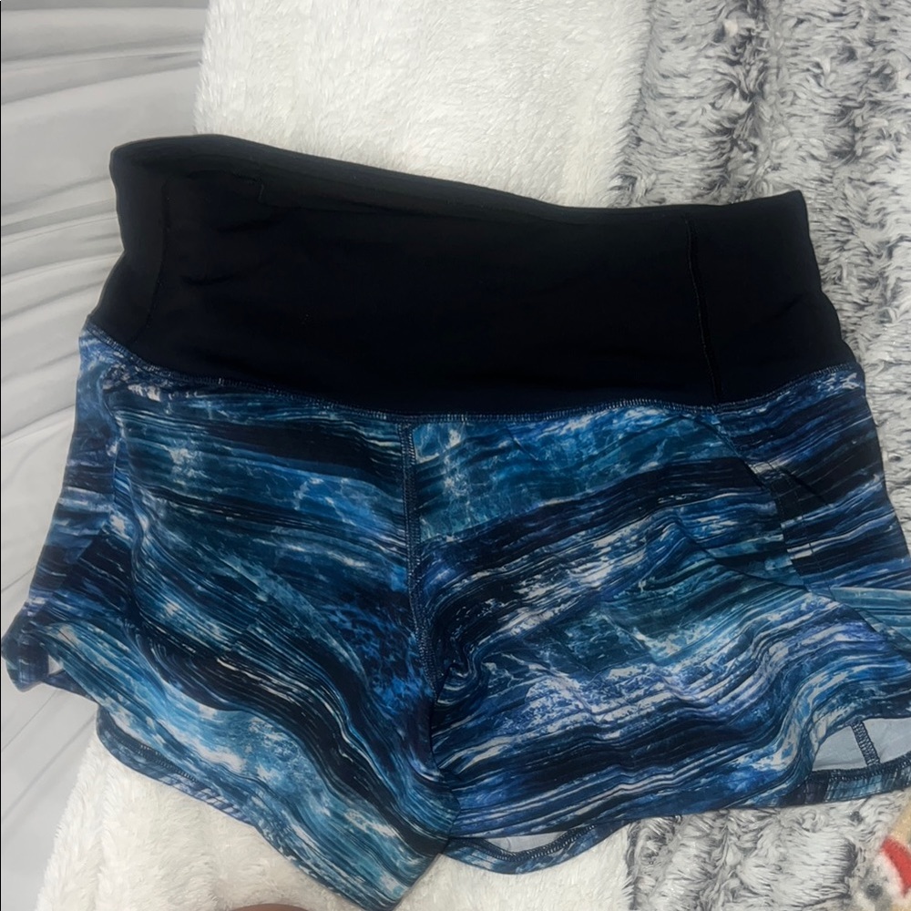 lululemon athletica Black and Blue Athletic Shorts
